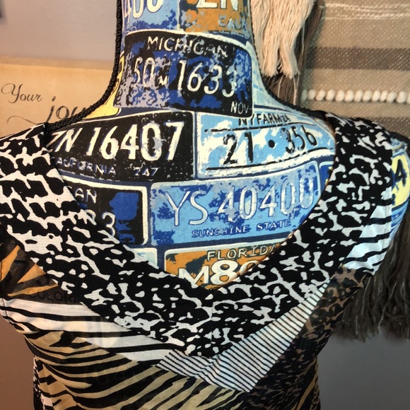 👑 Lynn Ritchie Silver Jungle Print Tank Top XS - Picture 7 of 9